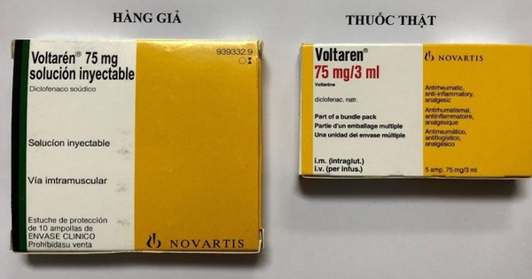 Bộ Y tế cảnh báo mẫu thuốc giảm đau Voltarén 75mg nghi ngờ là thuốc giả